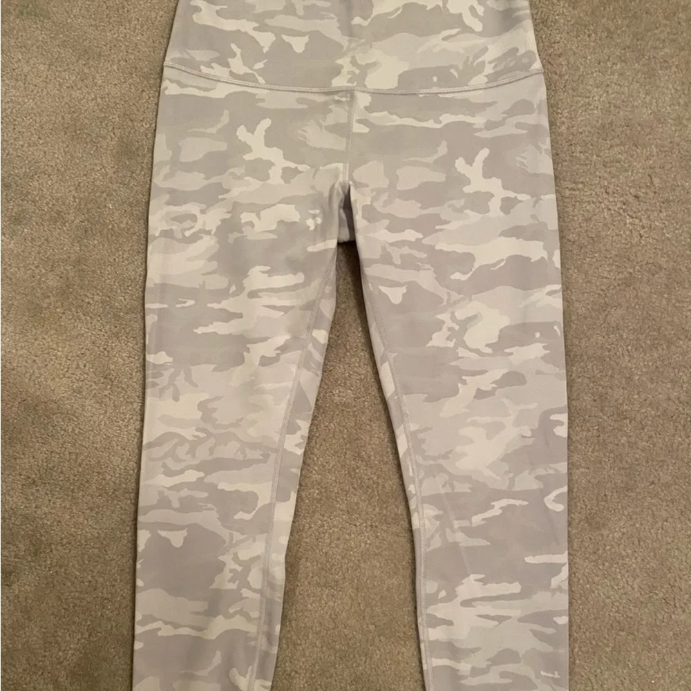 lululemon athletica white and grey camo leggings